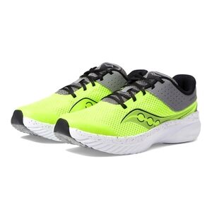 New Saucony PWRRUN Kinvara 14 Lace Up Citron & Gray Athletic Running Shoes 6.5